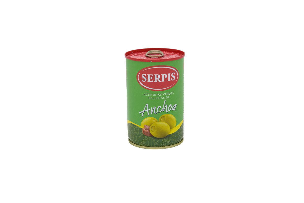 Aceitunas verdes rellenas de anchoa 300 gr Serpis